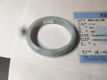 Load image into Gallery viewer, 52mm certified type A100% Natural icy light green purple oval Jadeite Jade bangle AF89-2799
