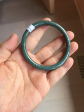 Load image into Gallery viewer, 55mm Certified Type A 100% Natural dark green/blue/gray Guatemala slim round cut Jadeite bangle PA148-8855
