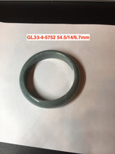 Load image into Gallery viewer, 54.5mm Certified Type A 100% Natural deep sea green/blue/gray/black Guatemala Jadeite bangle GL33-4-5752

