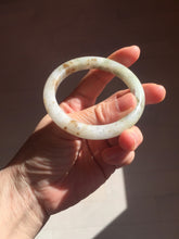 Load image into Gallery viewer, 54.5mm Certified type A 100% Natural light green brown with floating Osmanthus flowers Jadeite bangle PB247-(2795)
