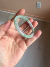 Load image into Gallery viewer, 48mm certified 100% natural Type A light green purple slim oval jadeite jade bangle PB207-2839

