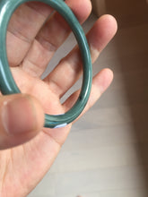 Load image into Gallery viewer, 55mm Certified Type A 100% Natural dark green/blue/gray Guatemala slim round cut Jadeite bangle PA148-8855
