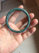 Load image into Gallery viewer, 55mm Certified Type A 100% Natural dark green/blue/gray Guatemala slim round cut Jadeite bangle PA148-8855
