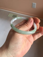 Load image into Gallery viewer, 48mm certified 100% natural Type A light green purple slim oval jadeite jade bangle PB207-2839
