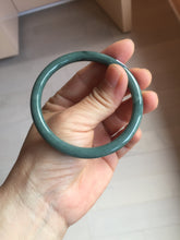 Load image into Gallery viewer, 55mm Certified Type A 100% Natural dark green/blue/gray Guatemala slim round cut Jadeite bangle PA148-8855
