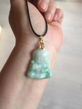 Load image into Gallery viewer, 卖了 100% Natural white sunny green jadeite Jade baby buddha (宝宝佛) pendant group BL19
