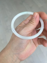 Load image into Gallery viewer, 56mm 100% natural Type A light green white slim round cut jadeite jade bangle AD107-8108
