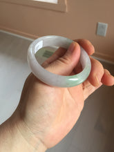 Load image into Gallery viewer, 50mm certified 100% natural Type A icy watery light green purple oval jadeite jade bangle PB208-2840
