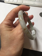 Load image into Gallery viewer, 54.5mm Certified type A 100% Natural light green brown with floating Osmanthus flowers Jadeite bangle PB247-(2795)
