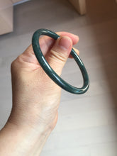 Load image into Gallery viewer, 59.5mm Certified Type A 100% Natural dark green/blue/gray Guatemala slim round cut Jadeite bangle PA147-8857
