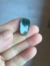 Load image into Gallery viewer, 100% natural type A icy watery dark green blue gray black Guatemala jadeite leaf pendant BP184-8/9/10
