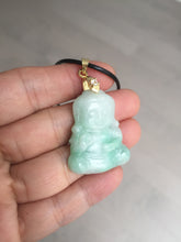 Load image into Gallery viewer, 卖了 100% Natural white sunny green jadeite Jade baby buddha (宝宝佛) pendant group BL19
