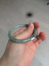 Load image into Gallery viewer, 51mm certified 100% natural type A icy watery sunny green/dark green/ray slim oval round cut jadeite jade bangle AZ105-3201
