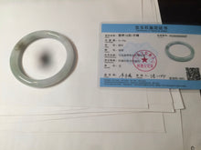 Load image into Gallery viewer, 56.7mm certified 100% natural type A light green round cut jadeite jade bangle AY67-0327
