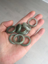 Load image into Gallery viewer, Size 2-9 1/2 100% natural type A dark green jadeite jade band ring BL24 add-on items
