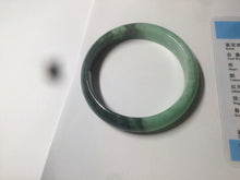 Load image into Gallery viewer, 52.6mm certified 100% natural Type A apple green/dark green jadeite jade bangle H116-2848
