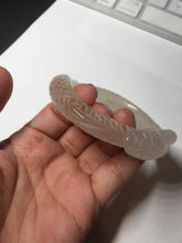 Load image into Gallery viewer, 55mm 100% natural light pink/white/yellow Quartzite (Shetaicui jade) carved snake bangle SY102
