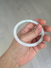 Load image into Gallery viewer, 56mm 100% natural Type A icy watery light green white slim round cut jadeite jade bangle AD110-8098
