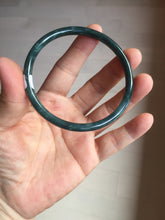 Load image into Gallery viewer, 60.2mm Certified Type A 100% Natural dark green/blue/gray Guatemala slim round cut Jadeite bangle PA146-8841
