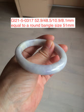 Load image into Gallery viewer, 50-52mm certified 100% natural Type A light green/white/purple oval jadeite jade bangle group GL21
