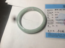 Load image into Gallery viewer, 53.7mm certificated Type A 100% Natural light green Jadeite Jade bangle H118-2849
