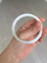 Load image into Gallery viewer, 55mm 100% natural Type A icy watery light green white slim round cut jadeite jade bangle AD109-8096
