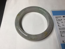 Load image into Gallery viewer, 59mm Certified Type A 100% Natural icy watery sunny green purple yellow (FU LU SHOU) chubby Jadeite Jade bangle BM69-8648
