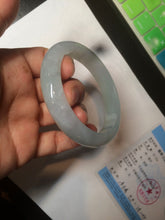 Load image into Gallery viewer, 57.4mm Certified 100% natural Type A icy watery green/white/gray jadeite jade bangle AY70-0343
