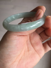 Load image into Gallery viewer, 49mm certified Type A 100% Natural icy watery light green oval Jadeite Jade bangle BQ11-3802
