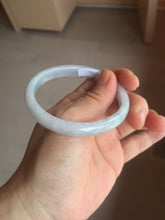 Load image into Gallery viewer, 53.5mm 100% natural light green purple white oval jadeite jade bangle X135-3836
