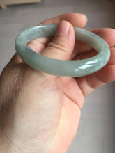 Load image into Gallery viewer, 49mm certified Type A 100% Natural icy watery light green oval Jadeite Jade bangle BQ11-3802
