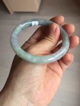 Load image into Gallery viewer, 53.8mm certified 100% natural Type A light green gray black purple round cut  jadeite jade bangle Q133-2853
