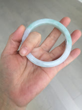 Load image into Gallery viewer, 56.5mm certified 100% natural type A white/light green white purple jadeite jade bangle AH96-0543
