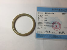 Load image into Gallery viewer, 49mm certified 100% natural Type A yellow brown slim jadeite jade bangle Pb61-3863
