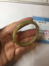 Load image into Gallery viewer, 49mm certified 100% natural Type A yellow brown slim jadeite jade bangle Pb61-3863
