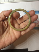 Load image into Gallery viewer, 49mm certified 100% natural Type A yellow brown slim jadeite jade bangle Pb61-3863
