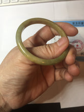 Load image into Gallery viewer, 49mm certified 100% natural Type A yellow brown slim jadeite jade bangle Pb61-3863
