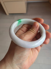 Load image into Gallery viewer, 56.5mm certified Type A 100% Natural sunny green/purple/white(白底青) Jadeite Jade bangle BF139-4075
