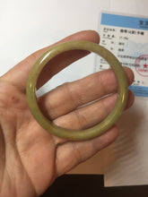 Load image into Gallery viewer, 49mm certified 100% natural Type A yellow brown slim jadeite jade bangle Pb61-3863
