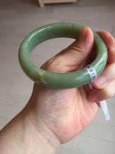 Load image into Gallery viewer, 60.8mm certified 100% Natural green/yellow nephrite Hetian Jade bangle HT48-8448
