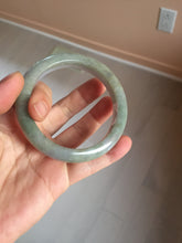 Load image into Gallery viewer, 54.5mm Certified type A 100% Natural dark green gray brown purple two-tone(半山半水) serenity Jadeite bangle PB204-3360
