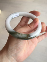 Load image into Gallery viewer, 58.7mm Certified Type A 100% Natural dark green/white//black Jadeite Jade bangle BK40-8351
