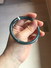 Load image into Gallery viewer, 56.6mm Certified Type A 100% Natural dark green/blue/gray Guatemala slim round cut Jadeite bangle PA142-8835
