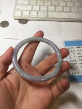 Load image into Gallery viewer, 58mm certified 100% natural Type A light green purple round cut jadeite bangle PB250-5664
