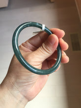 Load image into Gallery viewer, 56.6mm Certified Type A 100% Natural dark green/blue/gray Guatemala slim round cut Jadeite bangle PA142-8835

