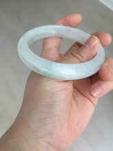 Load image into Gallery viewer, 58.5mm certified 100% natural type A icy watery white light green jadeite jade bangle AH99-0548
