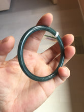 Load image into Gallery viewer, 56.6mm Certified Type A 100% Natural dark green/blue/gray Guatemala slim round cut Jadeite bangle PA142-8835
