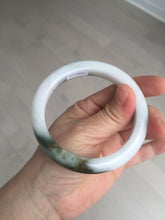 Load image into Gallery viewer, 58.7mm Certified Type A 100% Natural dark green/white//black Jadeite Jade bangle BK40-8351
