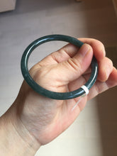Load image into Gallery viewer, 56.6mm Certified Type A 100% Natural dark green/blue/gray Guatemala slim round cut Jadeite bangle PA142-8835
