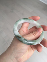 Load image into Gallery viewer, 58.7mm Certified Type A 100% Natural dark green/white//black Jadeite Jade bangle BK40-8351
